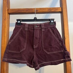 PacSun High Waist Burgundy Shorts